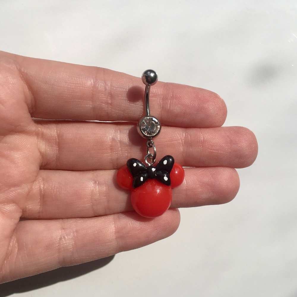 Red Minnie Mouse Belly Button Ring